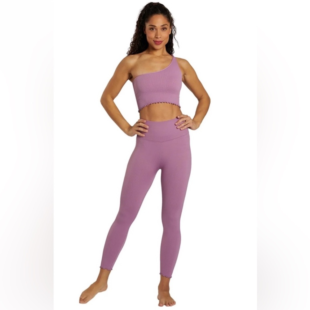 Spiritual Gangster Love Sculpt 7/8 Ruffle Legging + One Shoulder Top XS